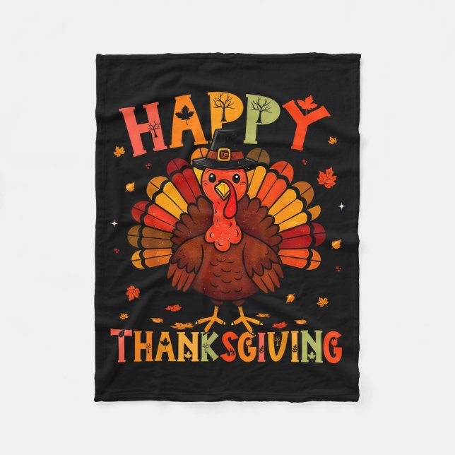 Manta Polar Happy Thanksgiving Funny Turkey Day Family Dinner  (Anverso)