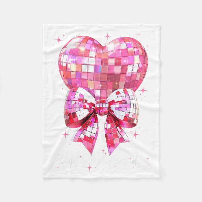 Manta Polar Happy Valentine's Day Funny Coquette Disco Ball He (Anverso)