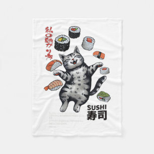 Manta Polar Harajuku gato japonés de sushi estilo anime