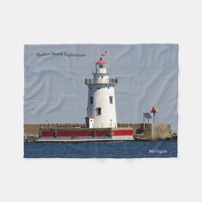 Manta Polar Harbour Beach Lighthouse frazada (Frente (Horizontal))