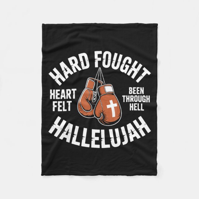 Manta Polar Hard Fought Hallelujah Boxing Gloves Christian Box (Anverso)