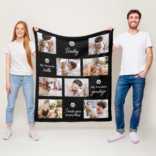 Manta Polar Hardest Goodbye Pet Dog Memorial 8-Photo Collage (In situ)