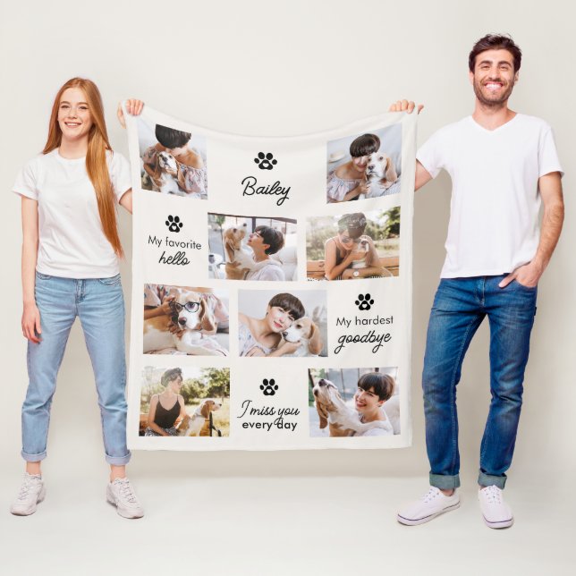 Manta Polar Hardest Goodbye Pet Dog Memorial 8-Photo Collage (In situ)