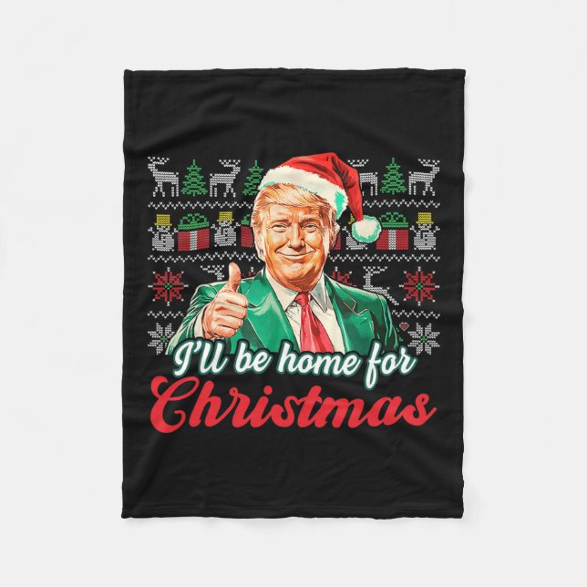 Manta Polar Haré Hogar A Los Navidades Trump Divertidos Pajama (Anverso)