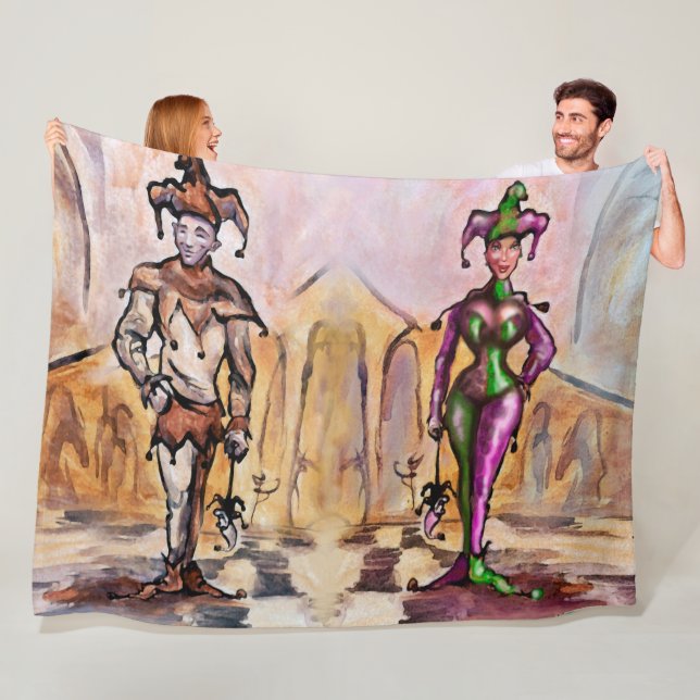 Manta Polar Harlequin Fleece Blanket (In situ)