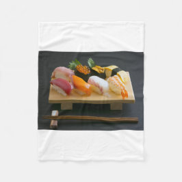 Manta Polar Harmony on Hinoki – Sushi Platter Fleece Blanket
