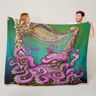 Manta Polar Harp Octopus Fleece Blanket