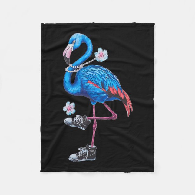 Manta Polar Harris 2024 Flamingo Estilo Retro Moderno Con Snea (Anverso)