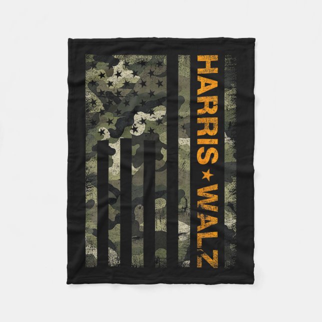 Manta Polar Harris 2024 Presidente Usa Camouflage Dudes Walz W (Anverso)