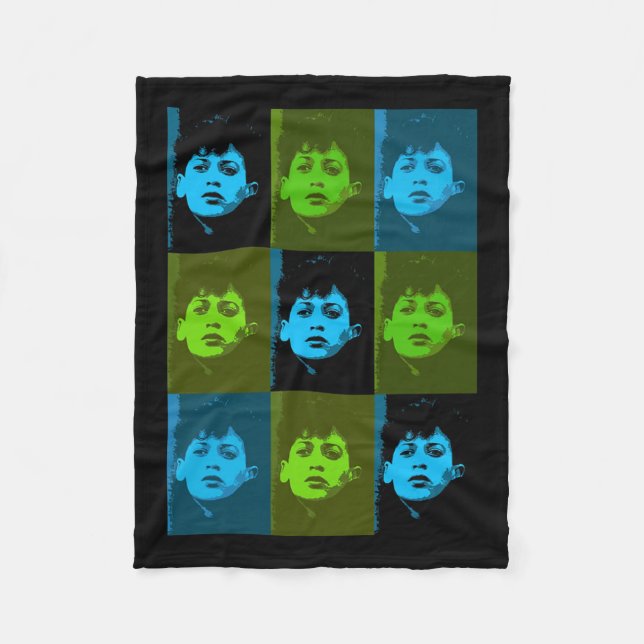 Manta Polar Harris College Photo En Blues Y Verdes (Anverso)