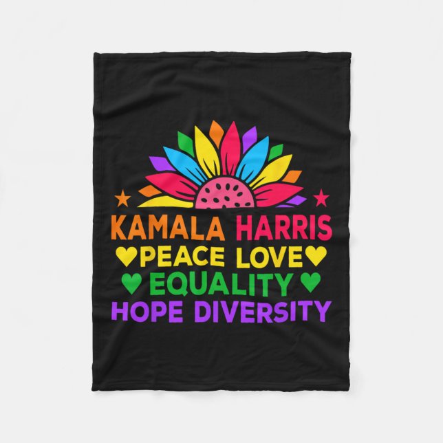 Manta Polar Harris Peace Love Equality Hope (Anverso)