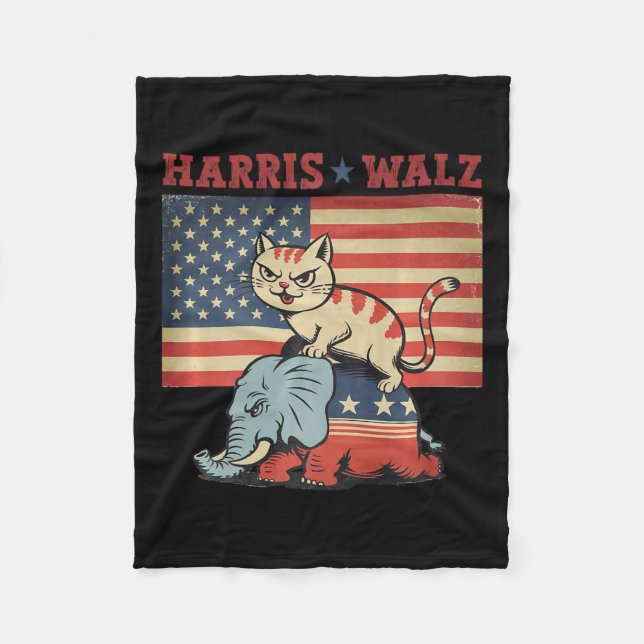 Manta Polar Harris Waltz 2024 Vp Presidente Elección Gracioso  (Anverso)