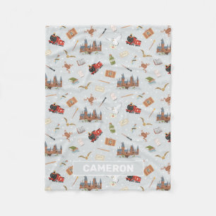 Manta Polar Harry Potter Cartoon Hogwarts Pattern