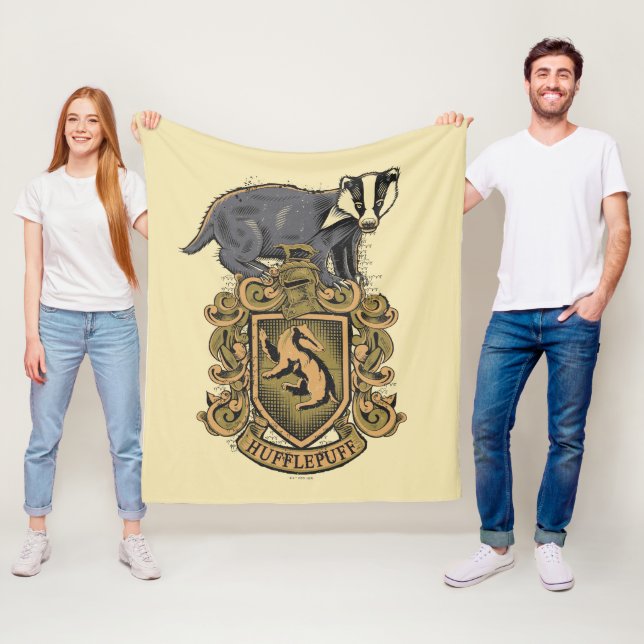 Manta Polar Harry Potter | Escudo de Hufflepuff con Badger (In situ)