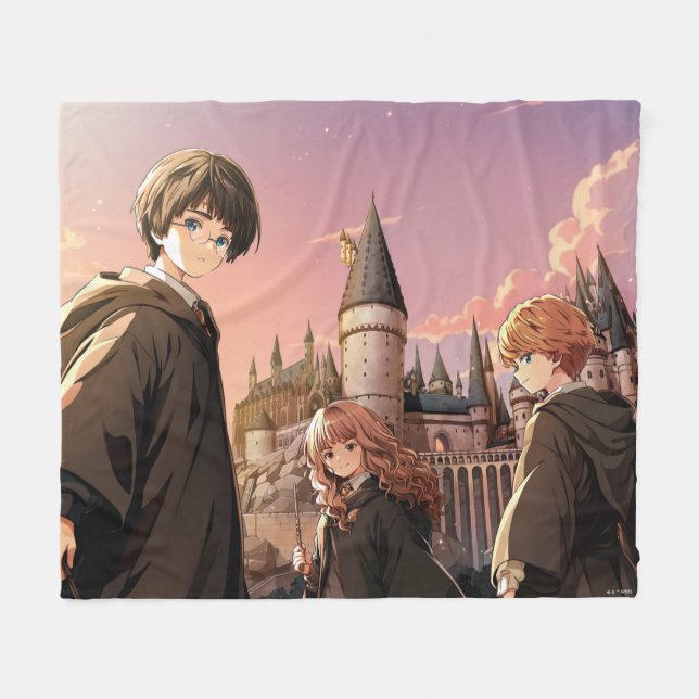 Manta Polar HARRY POTTER™ Hermione & Ron HOGWARTS™ Escena de A (Frente (Horizontal))