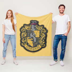 Manta Polar Harry Potter   Parche Escudo Hufflepuff