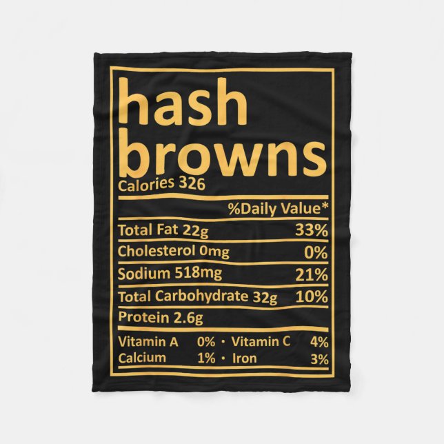 Manta Polar Hash Browns Nutrition Thanksgiving Food Facts Xmas (Anverso)