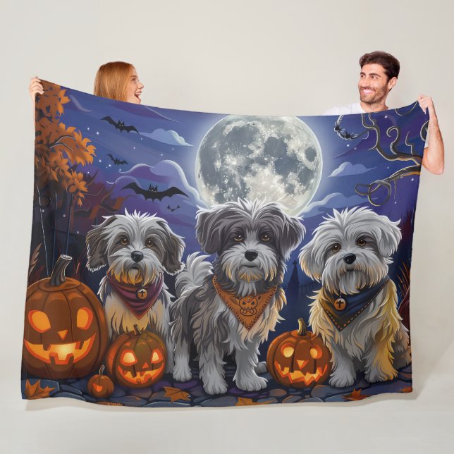 Manta Polar Havanese Halloween Espeluznante (In situ)