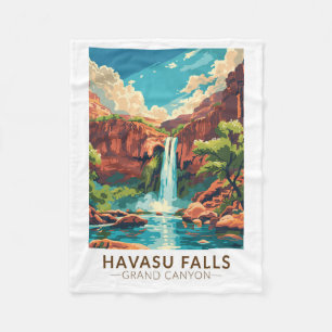 Manta Polar Havasu Falls Gran Cañón Viaje Arte Vintage