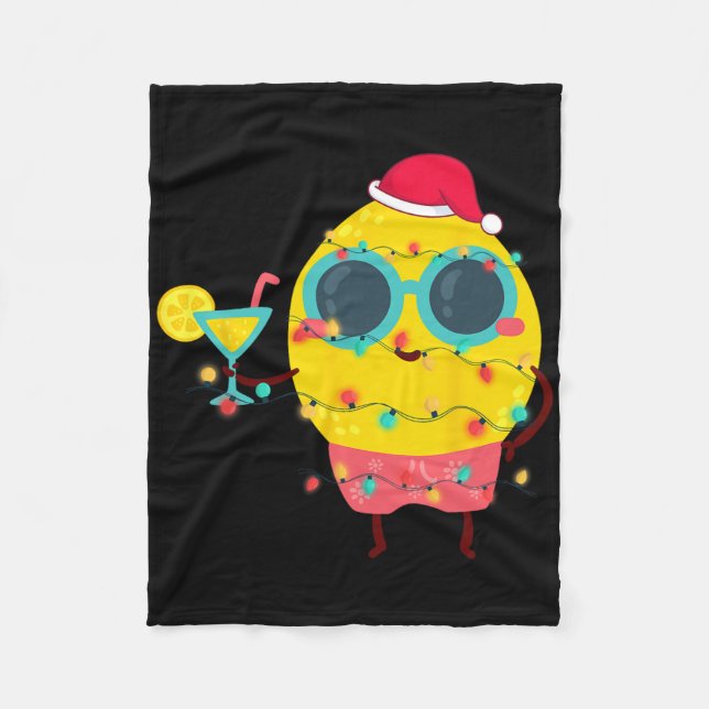 Manta Polar Hawaiian Summer Tropical Xmas Lemon Funny Christma (Anverso)
