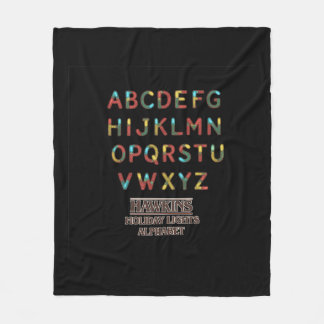 Manta Polar Hawkins Holiday Lights Alphabet Fleece Blanket