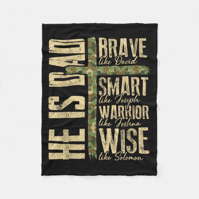 Manta Polar He Is Dad Camo Religious Father's Day Christian Da (Anverso)