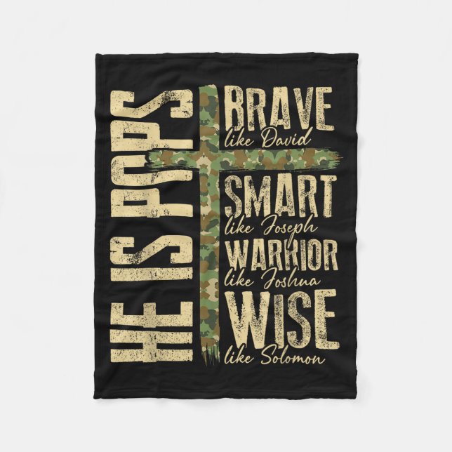 Manta Polar He Is Ps Camo Religious Father's Day Christian Dad (Anverso)