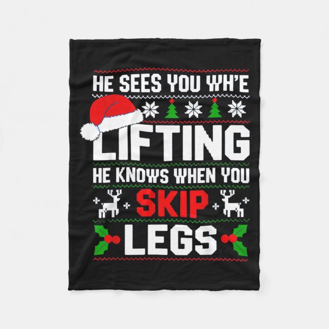 Manta Polar He Sees You Lifting Skip Legs Gym Enthusiasts Funn (Anverso)