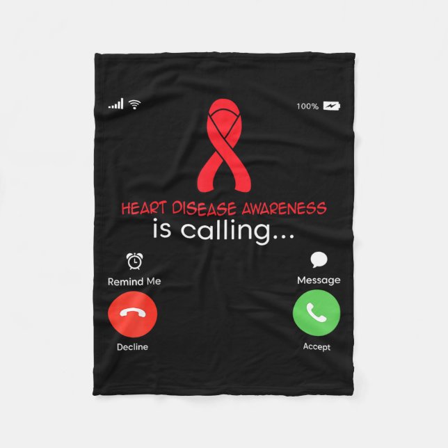 Manta Polar Heart Disease Awareness Red Ribbon Heart Attack Su (Anverso)