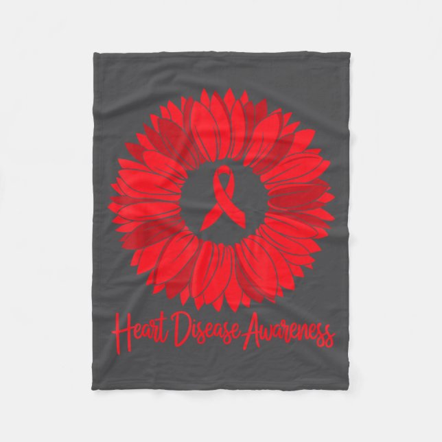Manta Polar Heart Disease Awareness Sunflower Go Red Women Hea (Anverso)