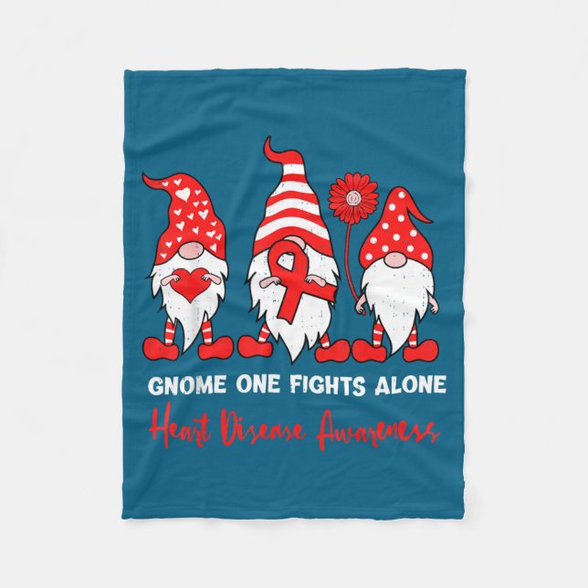 Manta Polar Heart Health Gnome Heart Disease Awareness Chd Red (Anverso)