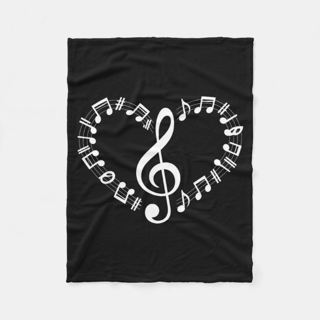 Manta Polar Heart Shape Musical Notes Music Lovers Happy Valen (Anverso)