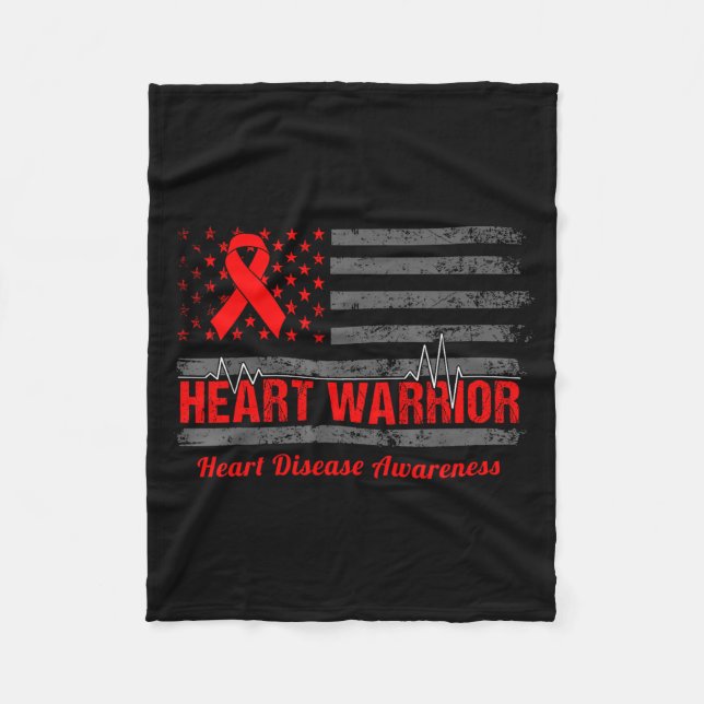 Manta Polar Heart Warrior American Flag Heart Disease Awarenes (Anverso)
