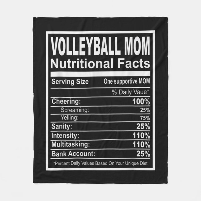 Manta Polar Hechos nutricionales de la madre del voleibol (Anverso)