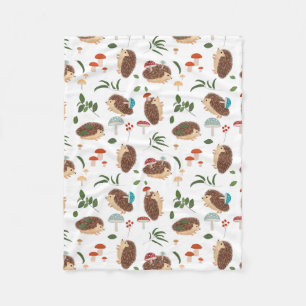 Manta Polar Hedgehogs Lindos Hongos Animales Bosque Niños