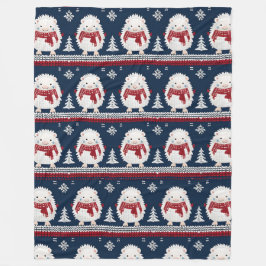 Manta Polar Hedgehogs with Scarves fleece blanket