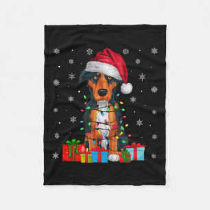 Manta Polar Heeler Dog Ugly Xmas Luces Santa Hat Heeler Dog C