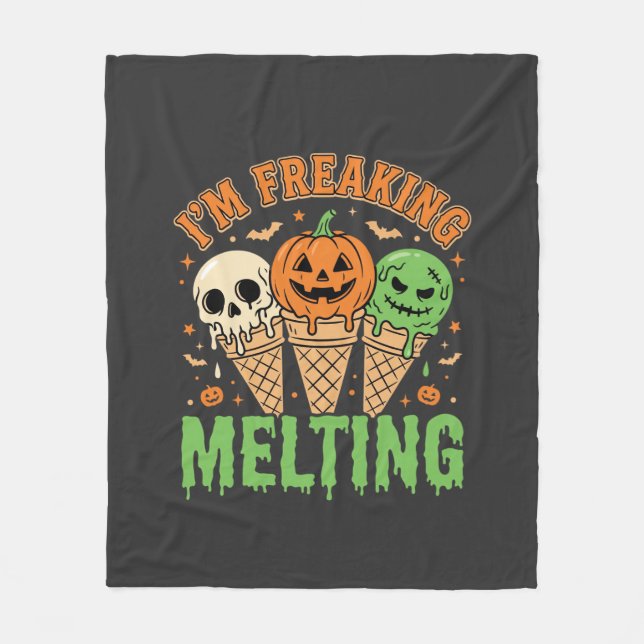 Manta Polar Helado Derritiéndose en Halloween (Anverso)