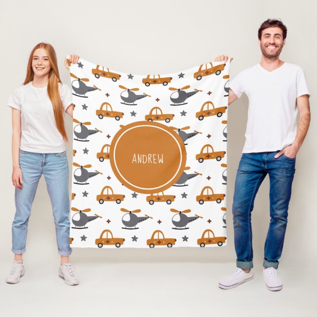 Manta Polar Helicópteros y coches modelo de juguetes y nombre  (In situ)