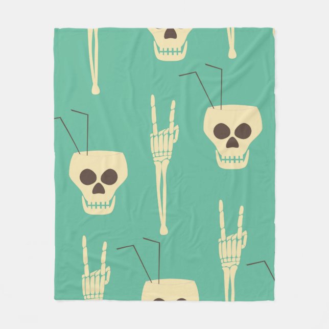 Manta Polar Hell party seamless pattern. Human skulls as goble (Anverso)