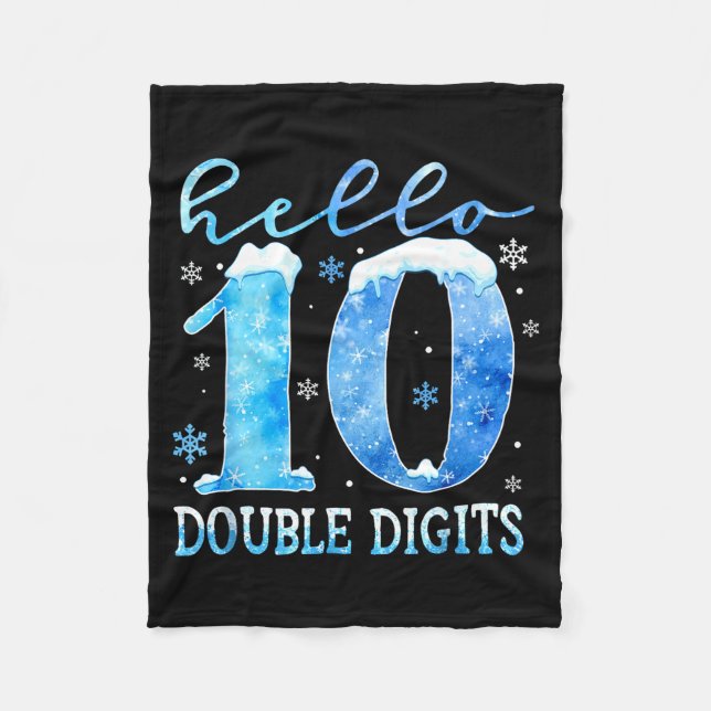Manta Polar Hello 10 Double Digits Snowflakes Winter Christmas (Anverso)