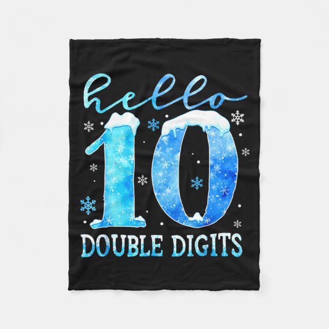 Manta Polar Hello 10 Double Digits Snowflakes Winter Christmas (Anverso)