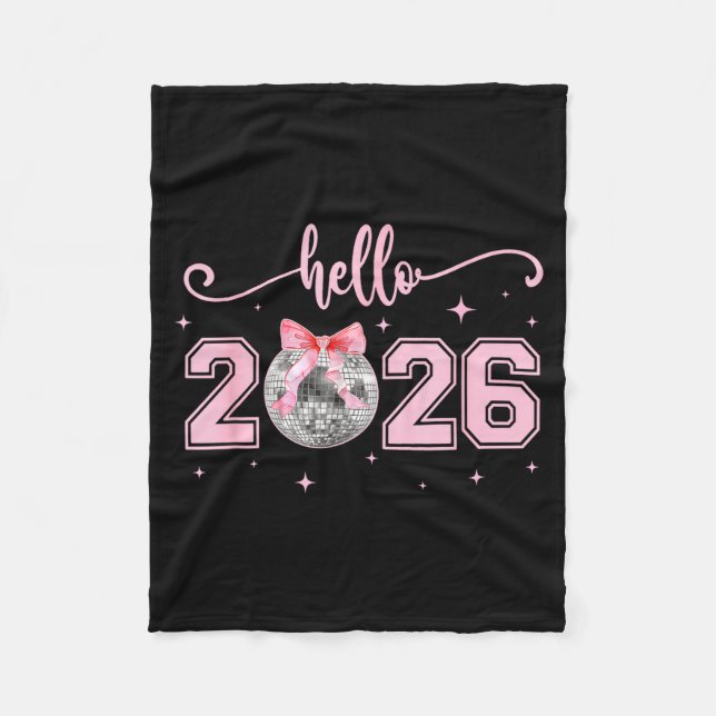 Manta Polar Hello 2026 Cute Nk Bow 2026 New Year's Eve Party  (Anverso)