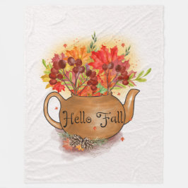 Manta Polar Hello Fall fleece blanche