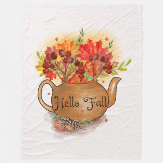 Manta Polar Hello Fall fleece blanche