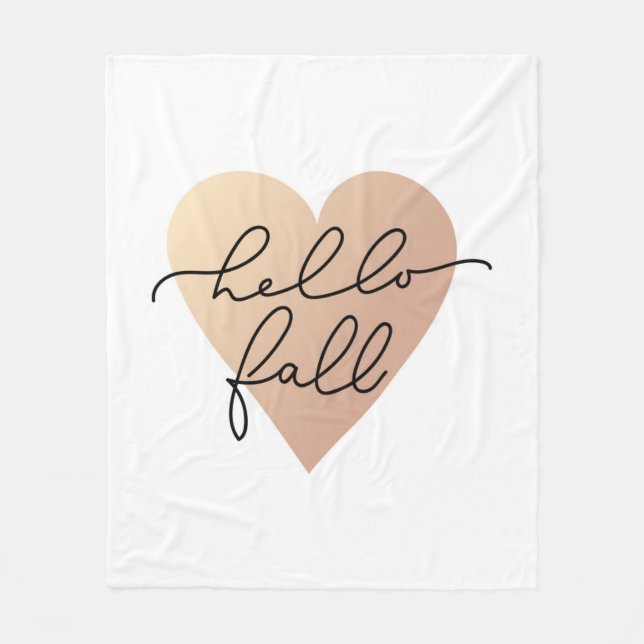 Manta Polar Hello Fall Love Heart (Anverso)