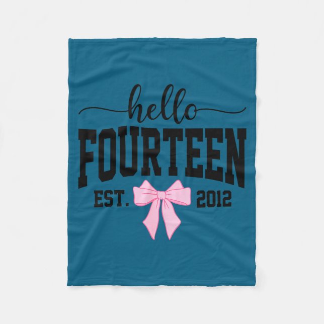 Manta Polar Hello Fourteen Est 2012 Coquette Bow 14th Birthday (Anverso)