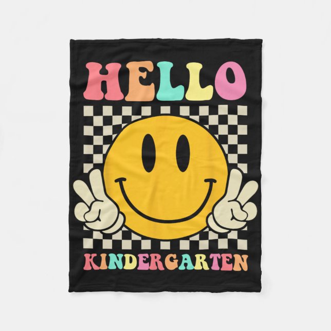 Manta Polar Hello Kindergarten Byck To School Groovy Teacher S (Anverso)