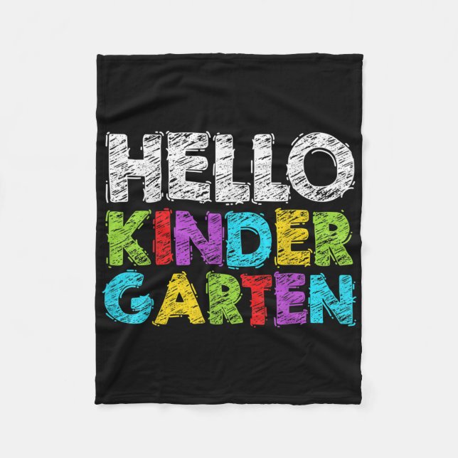 Manta Polar Hello Kindergarten Funny Back To School Student &a (Anverso)