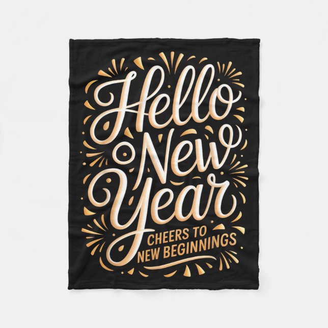Manta Polar Hello New Year Cheers To New Beginnings Celebratio (Anverso)
